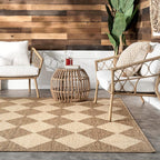 Nuloom Outdoor Performance Collection Sabina Brown/Ivory, Soft and Cozy - Image 7