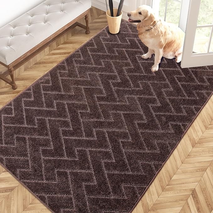 PURRUGS Easy Care Area Rug 4ft x 6ft, Non-Slip Machine Washable Entry Rug by PURRUGS