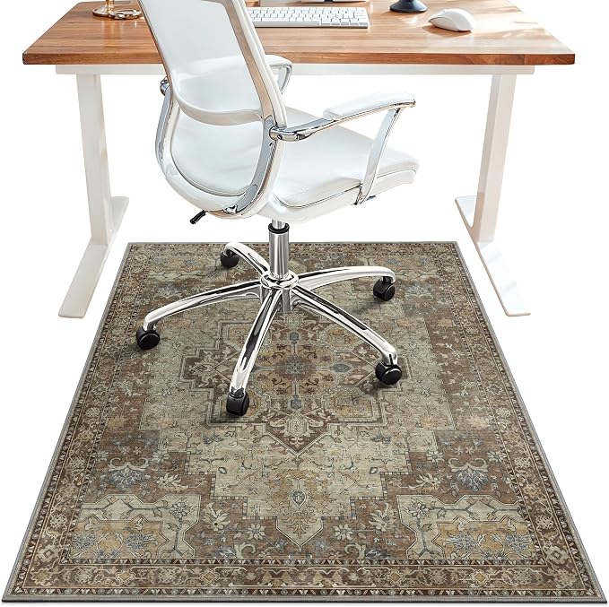 48"x72" Office Chair Mat for Hardwood Tile Floor, Under Desk Carpet Protector by BESBLEE