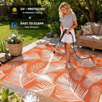 Pauwer Waterproof Outdoor Rug 9x12, Reversible Plastic Straw Patio Camping Rug - Image 4