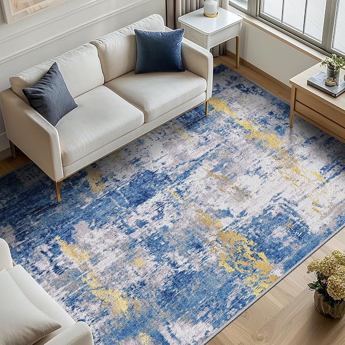 RELEANY Washable Area Rugs 8'x10' Non-Slip Modern Abstract Soft - Image 2