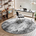 Washable 5 FT Round Rug Grey Circle Area Rugs - Image 2