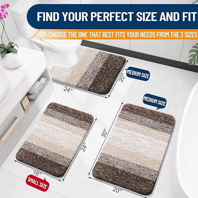 OLANLY Bathroom Runner Rugs Mat 44x24, Extra Soft Absorbent Microfiber Bath Rugs - Image 2