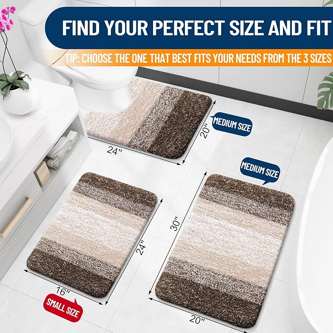 OLANLY Bathroom Runner Rugs Mat 47x17, Extra Soft Absorbent Microfiber Bath Rugs - Image 2