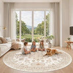 zesthome 8ft Round Rugs for Living Room, Non-Slip Washable Round Area Rugs - Image 9