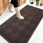 OLANLY Front Door Mat Outside Entrance 47x23, Heavy Duty Sturdy Natural Rubber by OLANLY