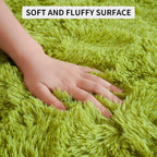 Tepook Fluffy Grass Green Rugs for Living Room Bedroom, 8x10 Soft Area Rug Moss - Image 6