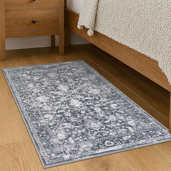 KILOCOCO Small Area Rug 2x3 Entryway Rugs Printed Vintage Floral Washable Rug - Image 3