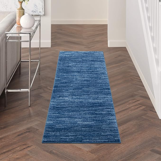 Nourison Home Nourison Essentials Navy Blue 2'2" x 10' Area Rug by NourisonHome