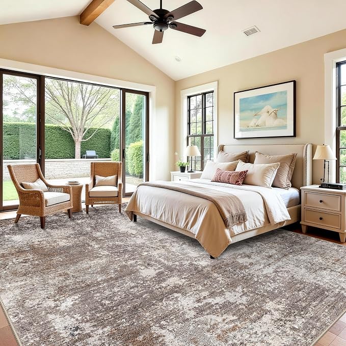 12x15 Area Rug Living Room Washable – Extra Large Modern Neutral Abstract Soft - Image 3