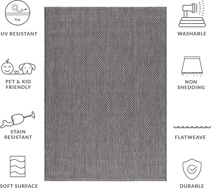 SAFAVIEH Courtyard Collection 5'3" x 7'7" Black/Beige CY8521 Indoor/ Outside - Image 10