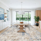 10x14 Large Rug Living Room – Washable Neutral Modern Abstract Rug - Image 3
