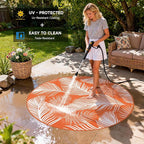 Pauwer Waterproof Outdoor Rug 6ft, Reversible Plastic Straw Patio Camping Rug - Image 4