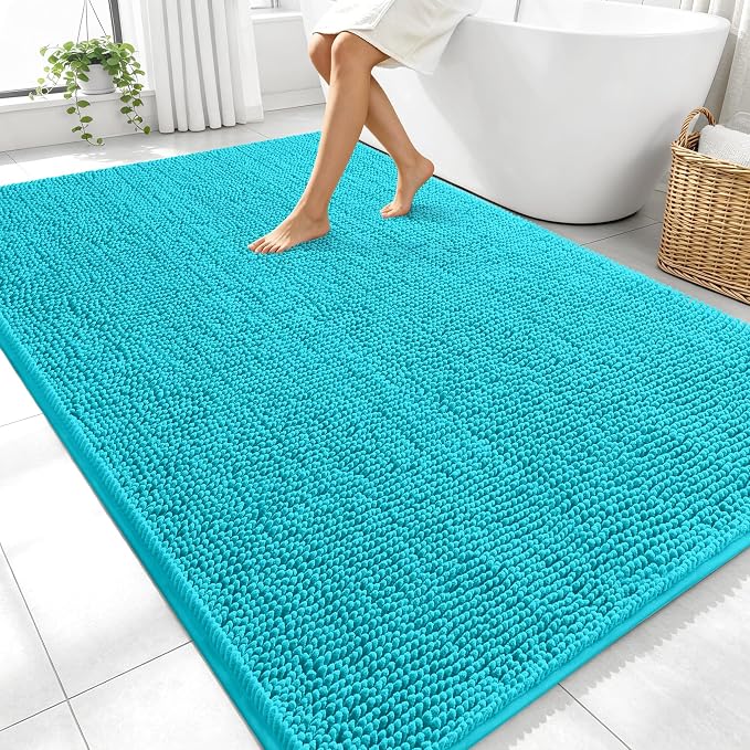 OLANLY Large Bathroom Rugs 70x46, Extra Soft Absorbent Chenille Bath Rugs by OLANLY