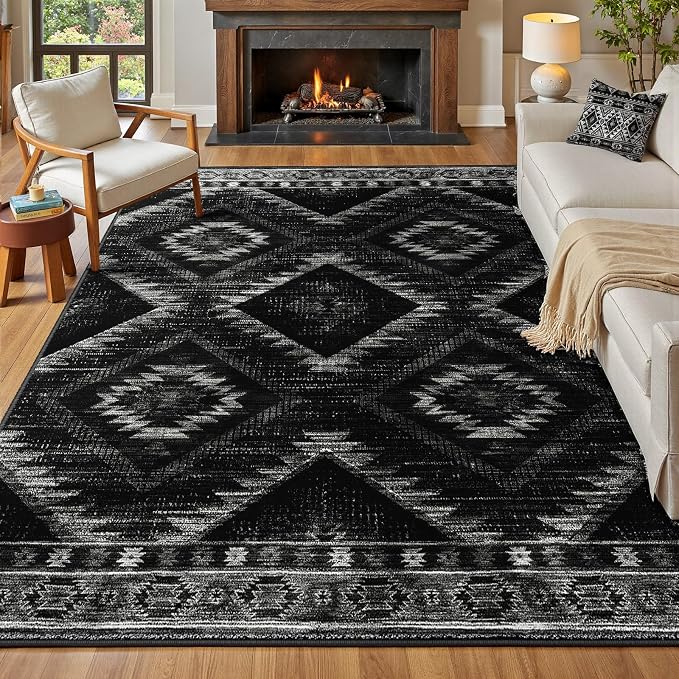 BESTSWEETIE Area Rug 6x8 Rug Machine Washable Non-Slip Low Pile Print Pattern - Image 2