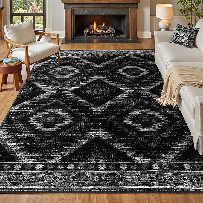 BESTSWEETIE Area Rug 6x9 Rug Machine Washable Non-Slip Low Pile Print Pattern - Image 2