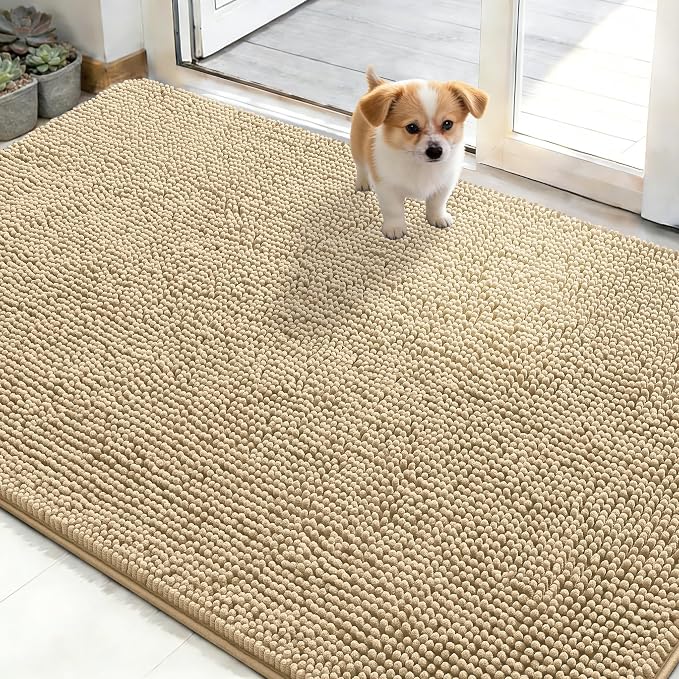 OLANLY Dog Door Mat for Muddy Paws 50x30, Absorbs Moisture and Dirt, Absorbent by OLANLY