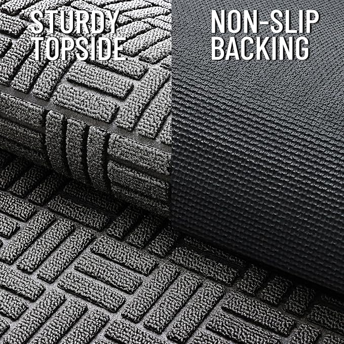 OLANLY Front Door Mat Outside Entrance 33x21, Heavy Duty Sturdy Natural Rubber - Image 4