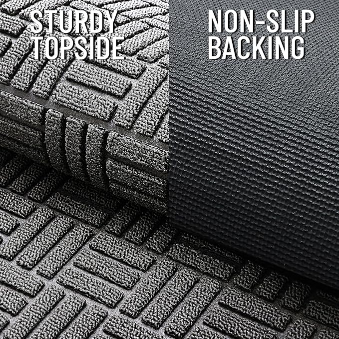 OLANLY Front Door Mat Outside Entrance 59x23, Heavy Duty Sturdy Natural Rubber - Image 4