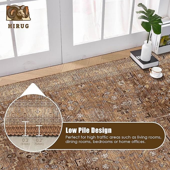 Washable Area Rug 5' x 7' Vintage Traditional Persian Mat - Image 5
