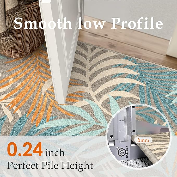 6x9 Indoor Outdoor Area Rug Washable Patio Rug Brown Non Slip Non Shedding - Image 5
