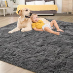 Tepook Fluffy Large Rugs for Living Room, Shag Area Rug 6x9 Soft Carpet for - Image 4