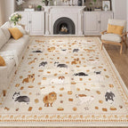 DUKINO 8x10 Area Rug, Non Slip Washable Animal Dog Rug by DUKINO