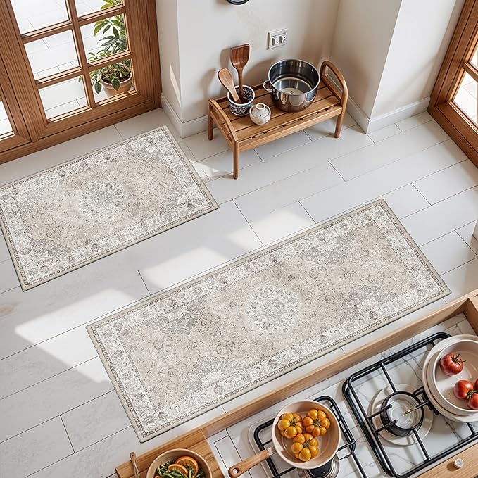 Washable Kitchen Rug Set of 3: Boho Non-slip Soft Stove Sink Mat Light Weight - Image 8
