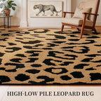 YIHOUSE 6×9 Ft Leopard Area Rugs, Washable High-Low Pile Plush Soft Rug - Image 3