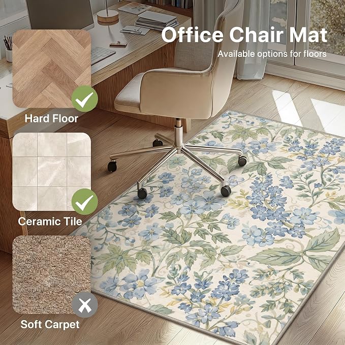 36"x60" Office Chair Mat for Hardwood Tile Floor, Under Desk Carpet Protector - Image 3