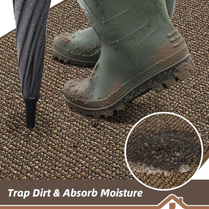 BEQHAUSE Dirt Trapper Door Mat 32" x 48", Non-Slip Washable Doormats Entrance - Image 3
