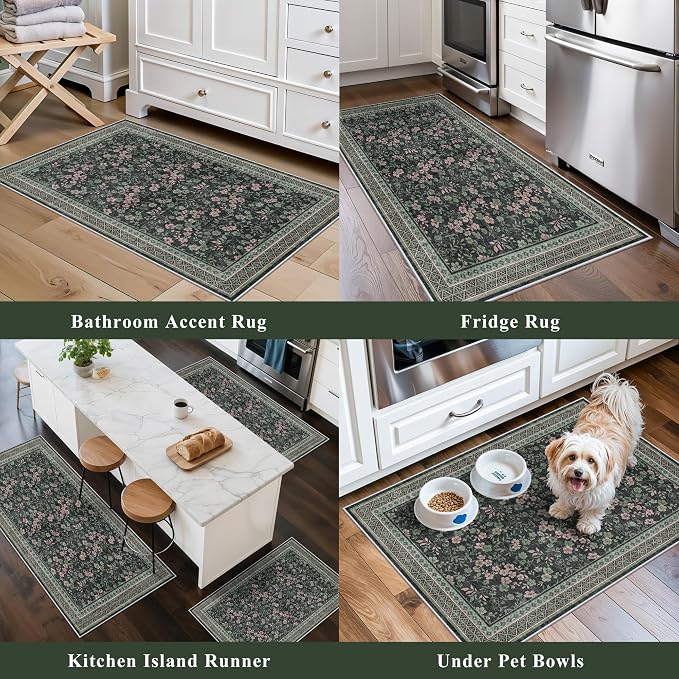 Kitchen Rugs 3 Piece Set, Washable Non-Slip Farmhouse Kitchen Mats - Image 5