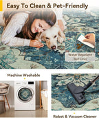 RELEANY Area Rugs Round 6ft Washable Non-Slip, Floral Vintage Distress - Image 5