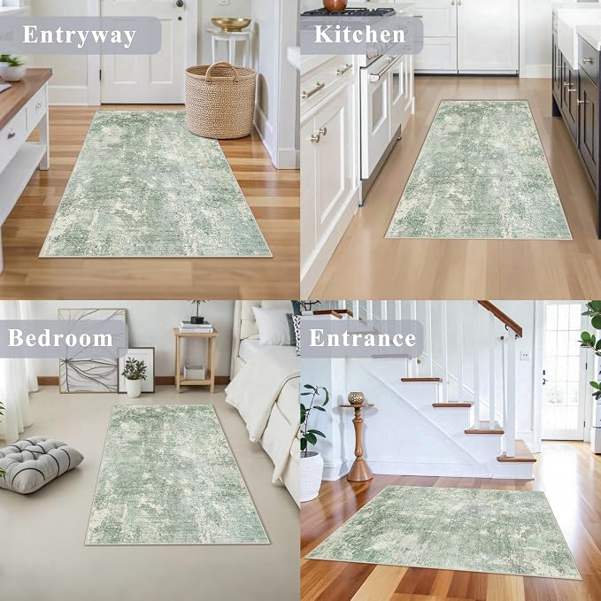 3x4 Washable Entryway Area Rug – Non-Slip Modern Abstract Small Area Rug - Image 5