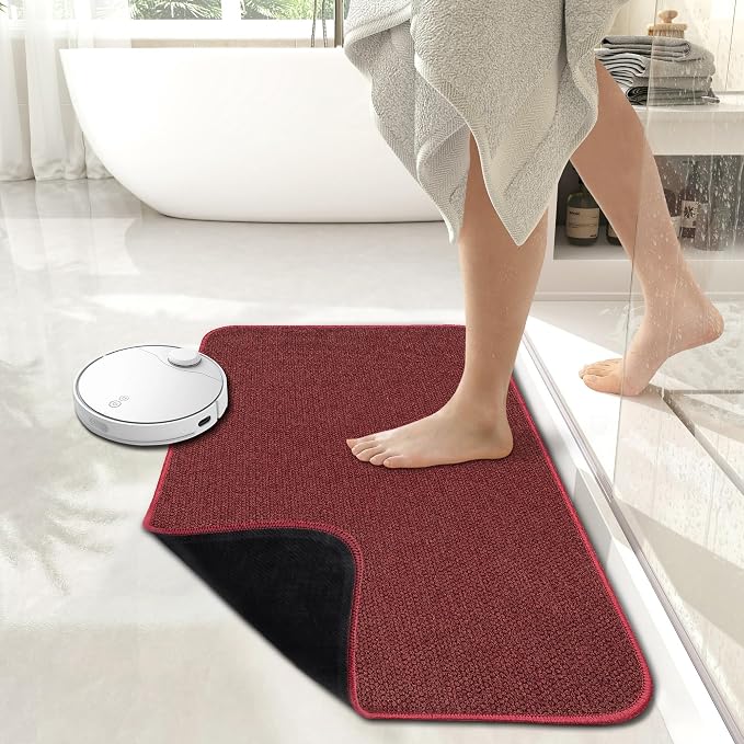 Bosap Bath Mat, Ultra Thin Bathroom Rugs, Rubber Bath Mats - Image 2
