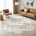 Round Rug Living Room Rugs: 5Ft Washable Circle Large Abstract Modern Soft by LOONGRUG