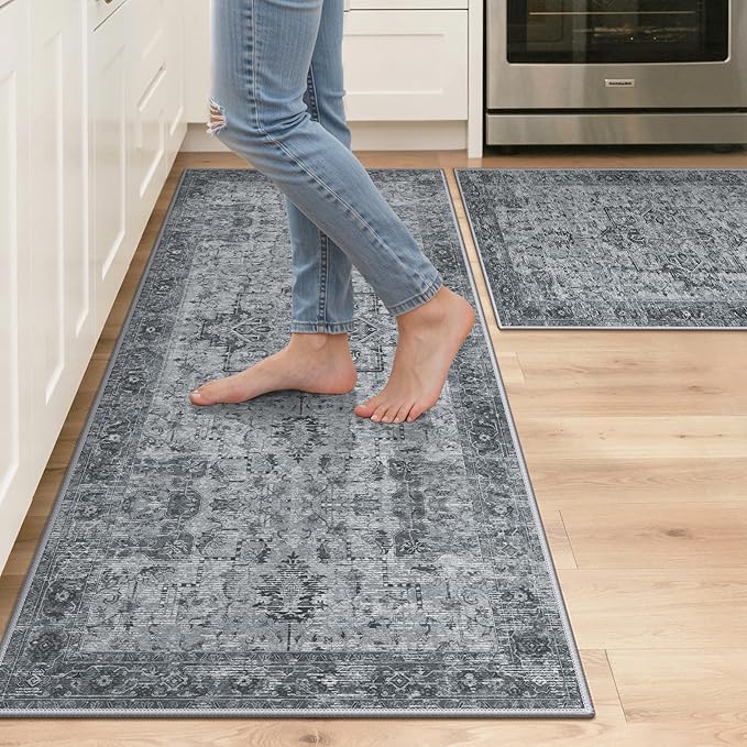 GENIMO Kitchen Rugs Non Slip Washable, Cushioned Standing Mat, Kitchen Runner by GENIMO