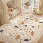 DUKINO 8x10 Area Rug, Non Slip Washable Animal Dog Rug - Image 2