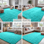 8x10 Area Rugs for Living Room Rug: Soft Fluffy Shag Teal Blue Rugs for Bedroom - Image 7