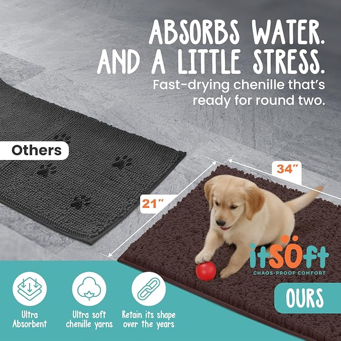 Dog Rugs for Muddy Paws 34x21 | Cleaner Mud Free Floors | Muddy Dogs Mats for - Image 3