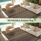 MontVoo Outdoor Rug 8x10 Waterproof Outdoor Patio Rug Mat Reverisble Plastic - Image 7