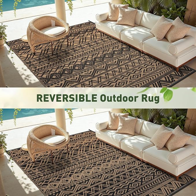 MontVoo Outdoor Rug Carpet Waterproof 6x9 Outdoor Patio Rug Mat Reverisble - Image 7