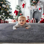 Grey Fluffy 8x10 Large Area Rugs - Image 2