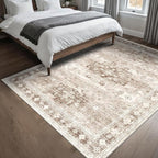 Hazo Haus Washable Neutral Farmhouse Living Room Rug, 5x7 Area Rugs - Image 3