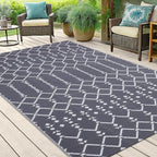 Smiry Outdoor Rug 5x8 ft, Waterproof Reversible Plastic Straw Rugs, Boho - Image 6