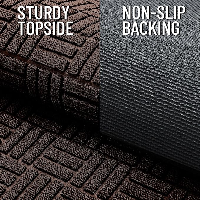 OLANLY Front Door Mat Outside Entrance 59x23, Heavy Duty Sturdy Natural Rubber - Image 4