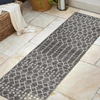 JONATHAN Y Moroccan Geometric Indoor Outdoor Runner Rug 2X8 Black/Gray - Image 3
