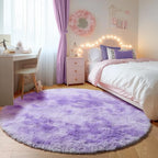 ONASAR Tie-Dyed Purple Round Area Rug 4ft, Soft Bedroom Circle Rugs Floor Mats - Image 3