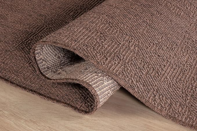 CAMILSON Easy Jute Rug 2x3, Indoor Outdoor Brown Color Fiber Area Rugs - Image 5