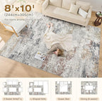 DMOYEST 8x10 Area Rug for Living Room, Washable & Non Slip Large Indoor Carpet - Image 9